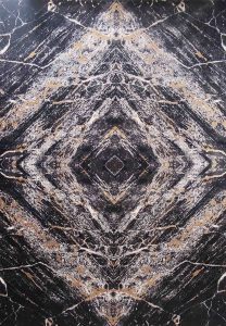 فرش فانتزی دلوان کد 30201 زغالی برجسته درجه1