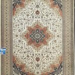 فرش ماشيني 3*2 AV1035 سفيد حاشيه کرم