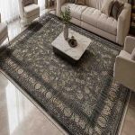 فرش ماشيني 4*3 ايوان 700-2550-8رنگ داريس وينتج سرمه طلاکوب L1053 درجه1