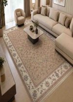 فرش ماشيني 4*3 سناباد 1500-4500-8رنگ داريس AX1035 بژ برجسته درجه1