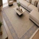 فرش ماشيني 3/5*2/5 سناباد 1200-3600-8رنگ داريس AV1002 کرم حاشيه نقره اي برجسته د