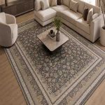 فرش ماشيني 3/5*2/5 سناباد 1500-4500-8رنگ داريس AX1011 ذغالي برجسته درجه1