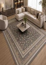 فرش ماشيني 3/5*2/5 سناباد 1500-4500-8رنگ داريس AX1011 ذغالي برجسته درجه1