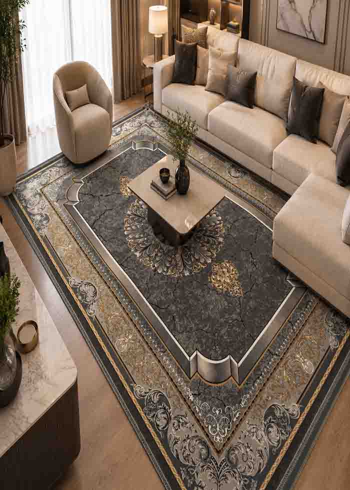 1507873 فرش ماشيني 4*3 ايوان 700-2550-8رنگ کوير دودي درجه1 - تصویر 1