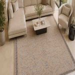 فرش ماشيني 3/5*2/5 سناباد 1200-3600-8رنگ داريس AV1308 کرم حاشيه کرم برجسته درجه1