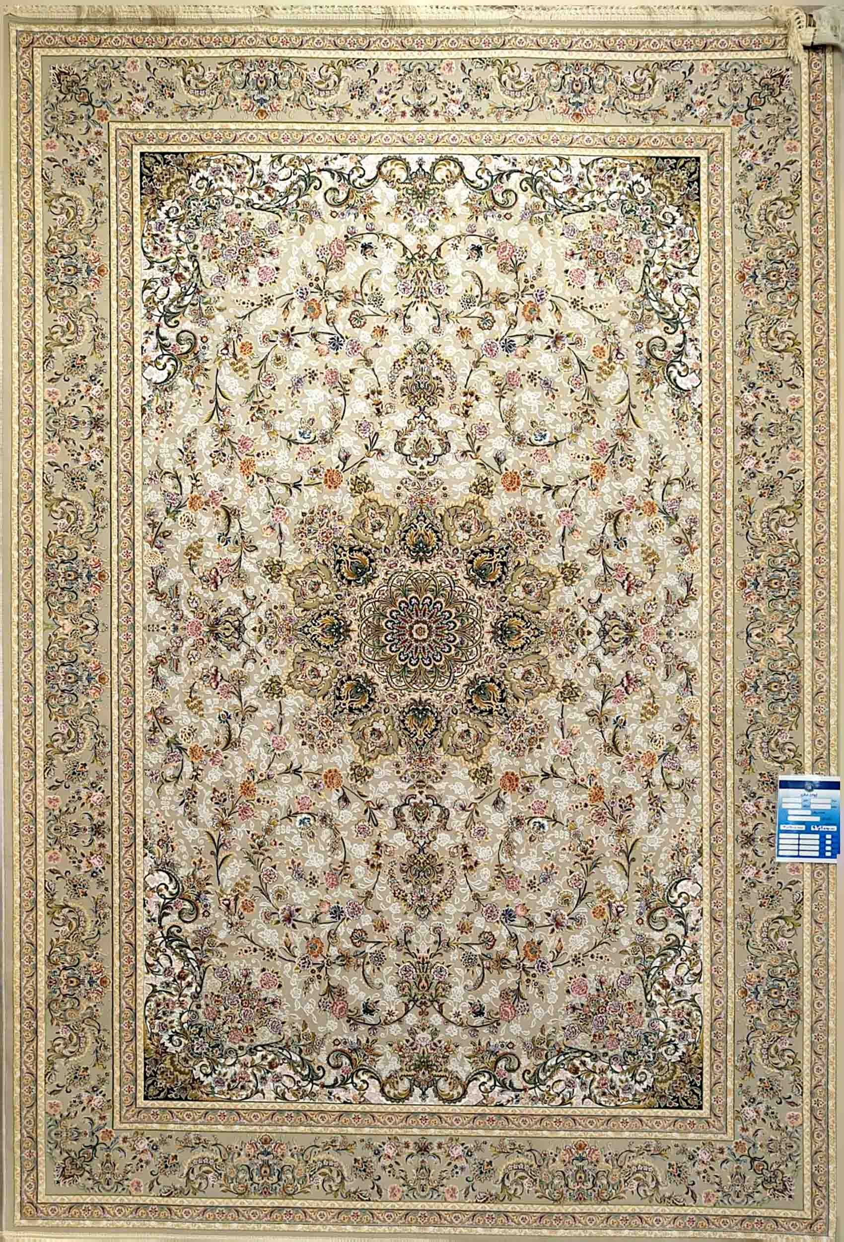 ۱۵۰۷۴۹۶_1 فرش ماشيني 3*2 سناباد 1200-3600-9رنگ گلمهر نقره اي درجه1 - تصویر 1