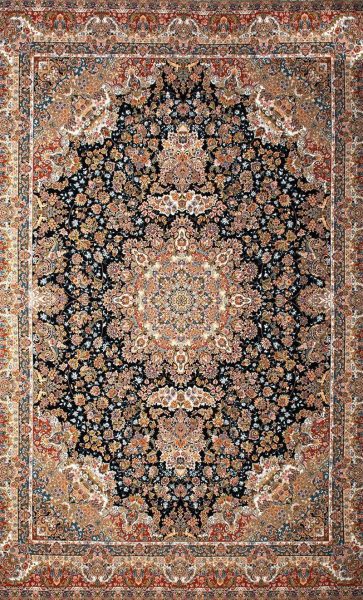 1351_carpet فرش کلاسیک 8 رنگ تبریز کد 1351 سورمه ای برجسته درجه1